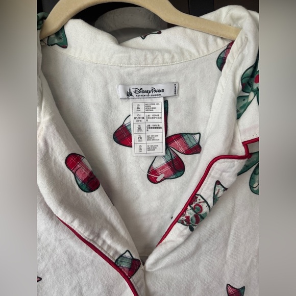 Disney Parks Pajamas shirt Christmas Holiday Retro Mickey Bows long holidays - Picture 3 of 8